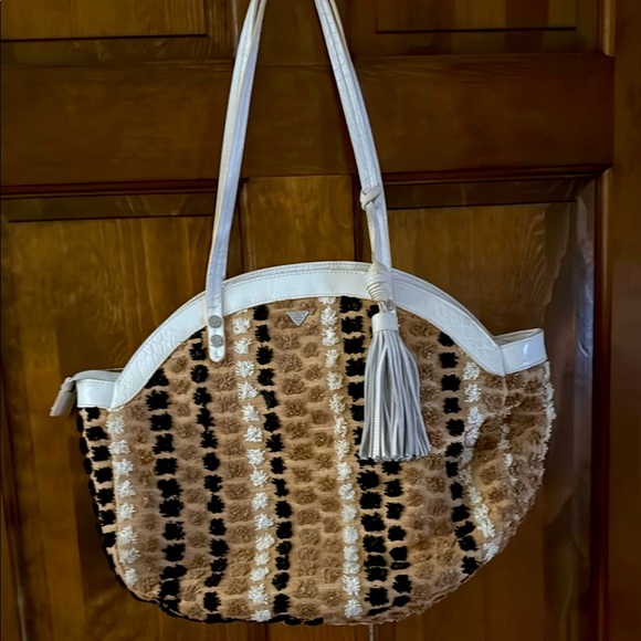 Sam Edelman Brown and White Tote Bag